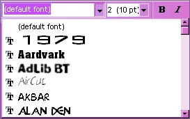 Font Menu